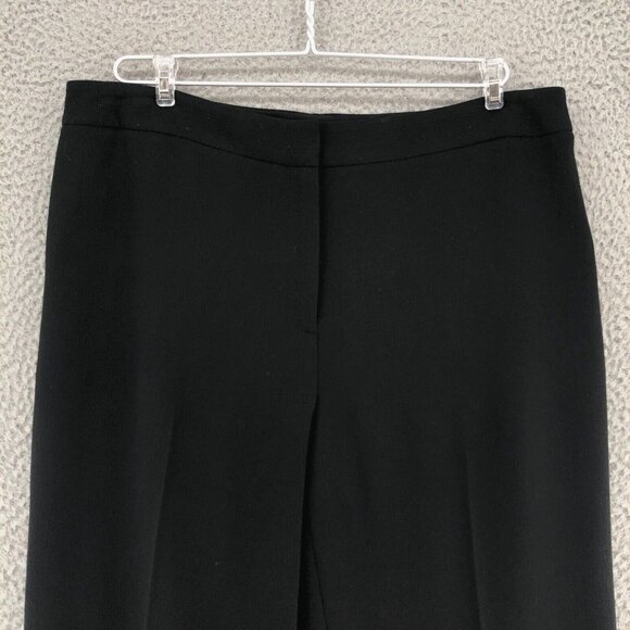 Lafayette 148 Pants Women 14 Black Wool Crepe Lined Wide Leg Trouser Office Work - Picture 2 of 12